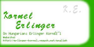 kornel erlinger business card